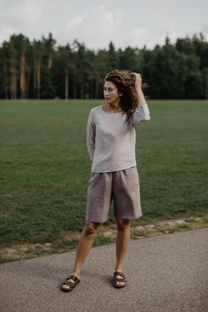 Long linen shorts MATILDA from AmourLinen