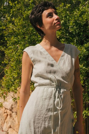 Aurora mid-length linen dress from AmourLinen