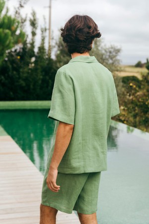 Aspen linen loungewear set in Matcha Green from AmourLinen