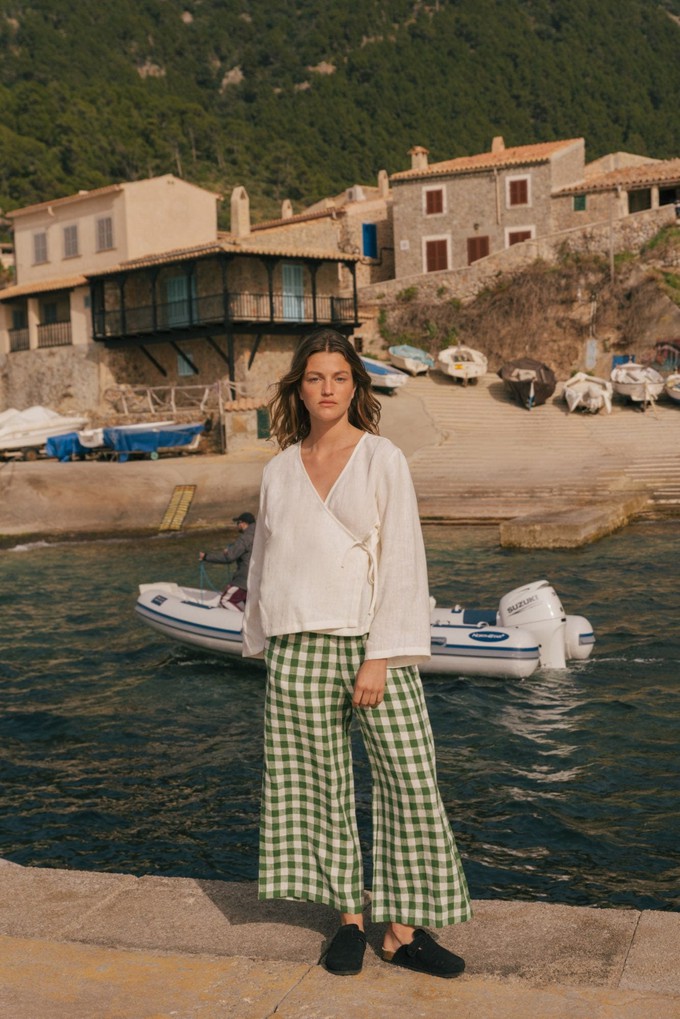 Adele linen wrap top in White from AmourLinen