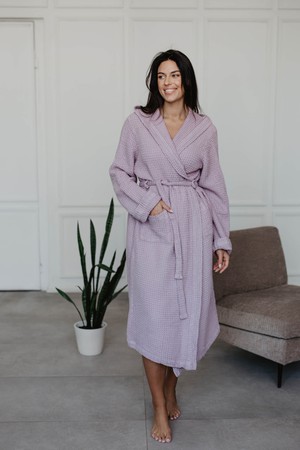 Waffle SNUGGLE linen bathrobe | ARCHIVE SALE from AmourLinen