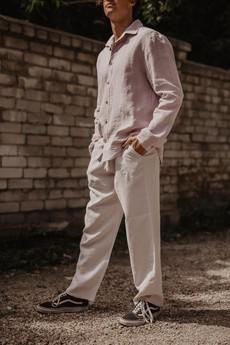 Adonis classic linen pants in Cream via AmourLinen