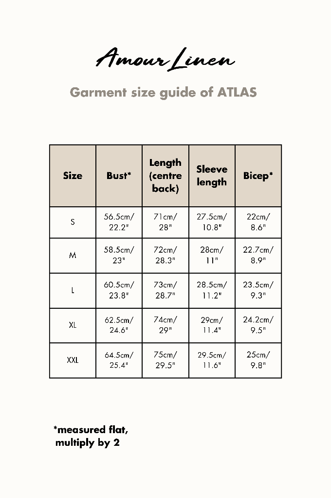 Atlas oversized linen top in Cream from AmourLinen