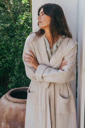 Waffle SNUGGLE linen bathrobe | ARCHIVE SALE from AmourLinen