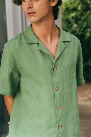 Aspen linen loungewear set in Matcha Green from AmourLinen