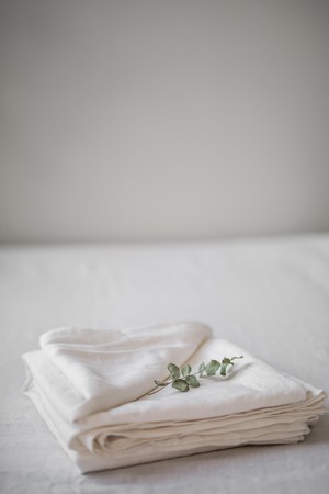 Linen flat sheet in White from AmourLinen