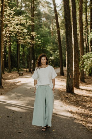 ISABELLA pants in Sage Green from AmourLinen