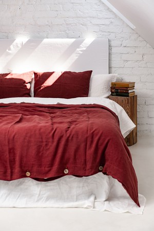 Linen bedding set in Terracotta from AmourLinen