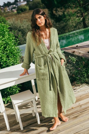 Waffle SNUGGLE linen bathrobe | ARCHIVE SALE from AmourLinen