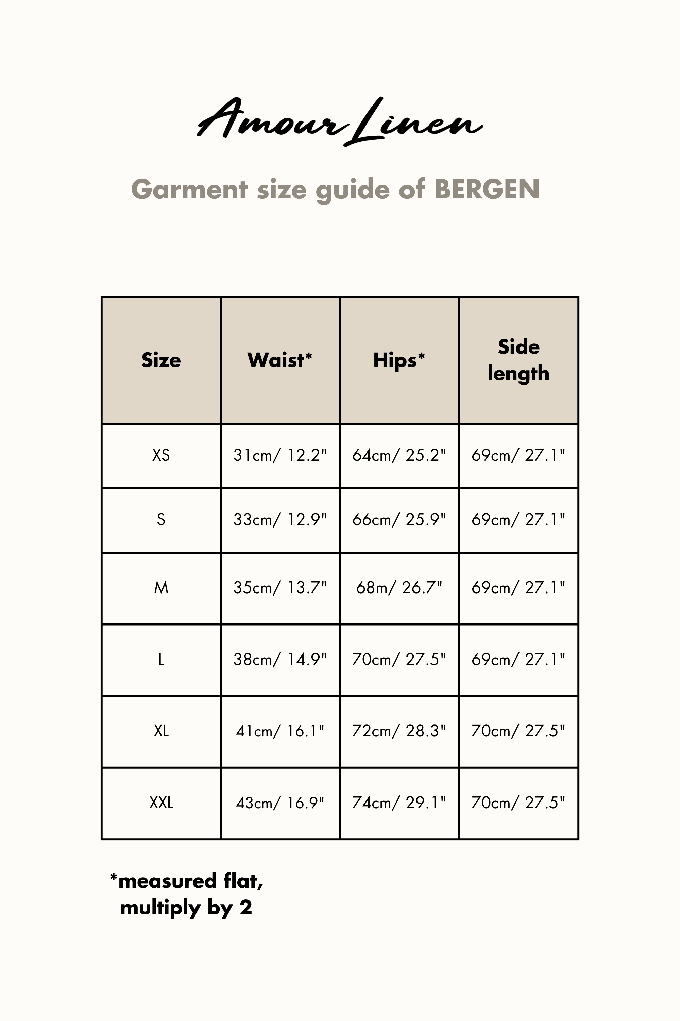 Bergen mid length linen skirt in Green Gingham from AmourLinen