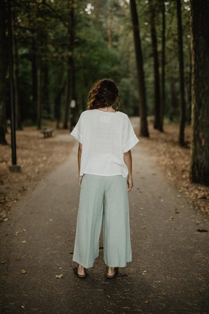 ISABELLA pants in Sage Green from AmourLinen