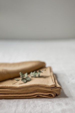 Linen flat sheet in Mustard from AmourLinen