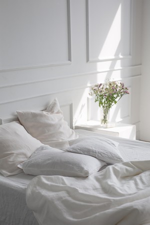 Linen bedding set in White from AmourLinen