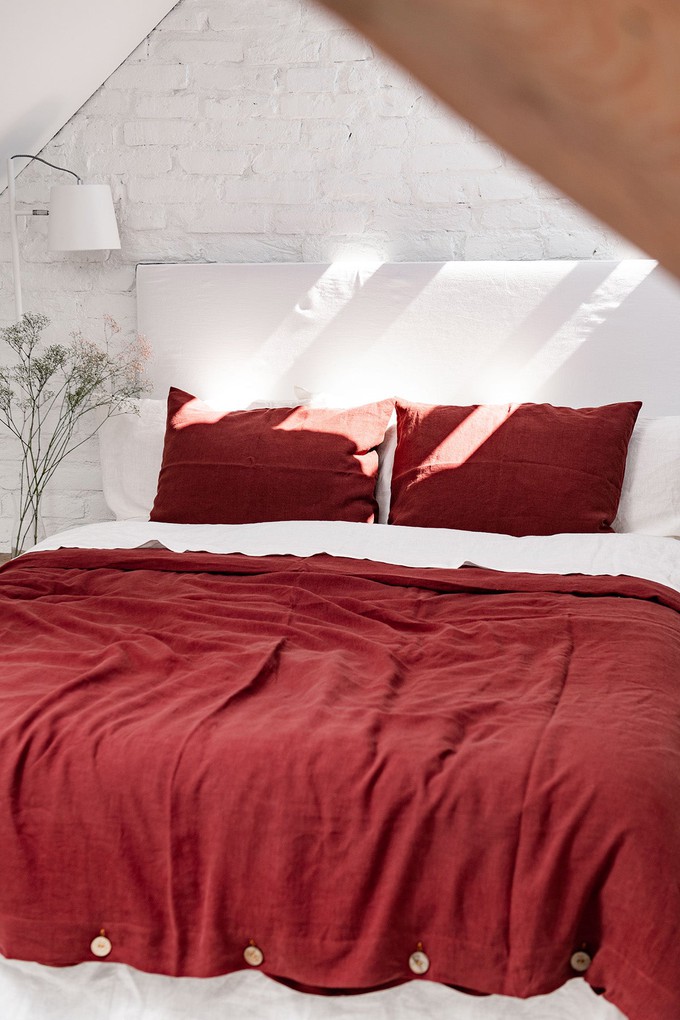 Linen bedding set in Terracotta from AmourLinen