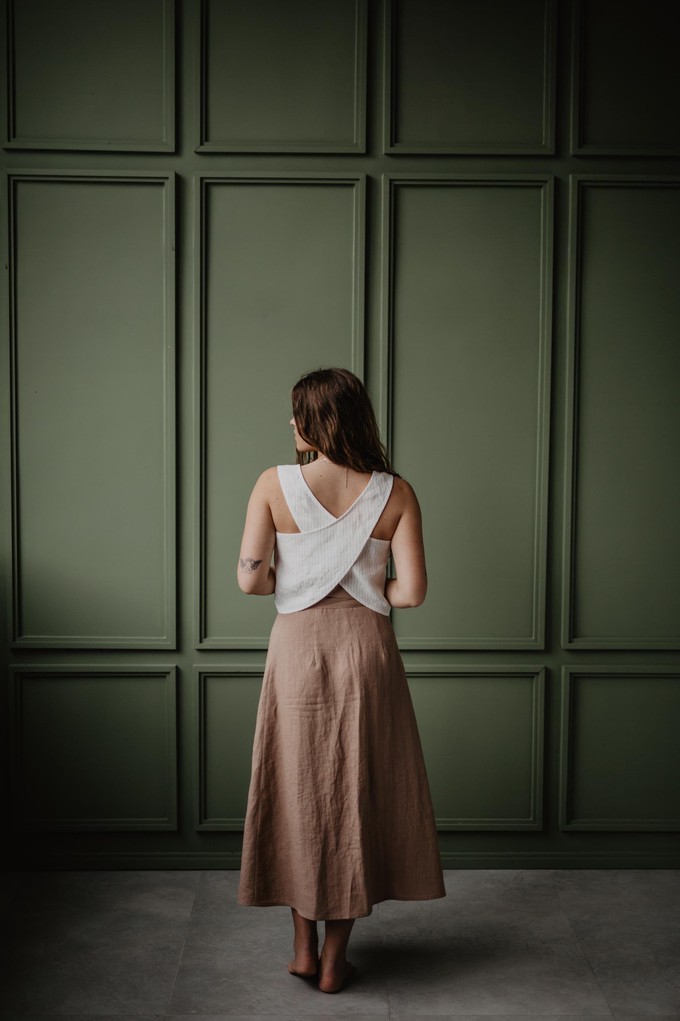 Iris linen wrap skirt in Rosy Brown from AmourLinen