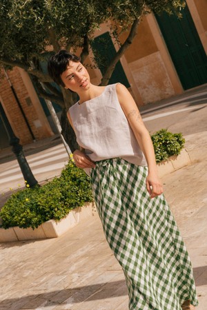 CIARA skirt in Green Gingham from AmourLinen