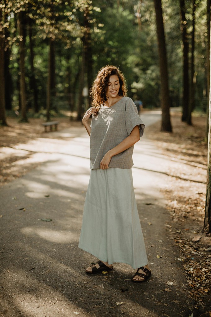 Isabella wide linen pants in Sage Green from AmourLinen