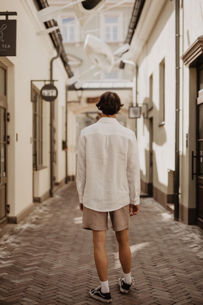 Hector classic linen shirt in White from AmourLinen