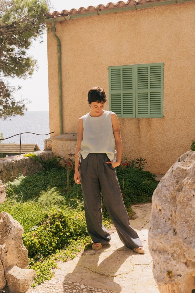 LYDIA pants in Charcoal from AmourLinen