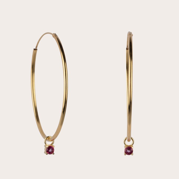 Irem pink topaz hoops from Ana Dyla
