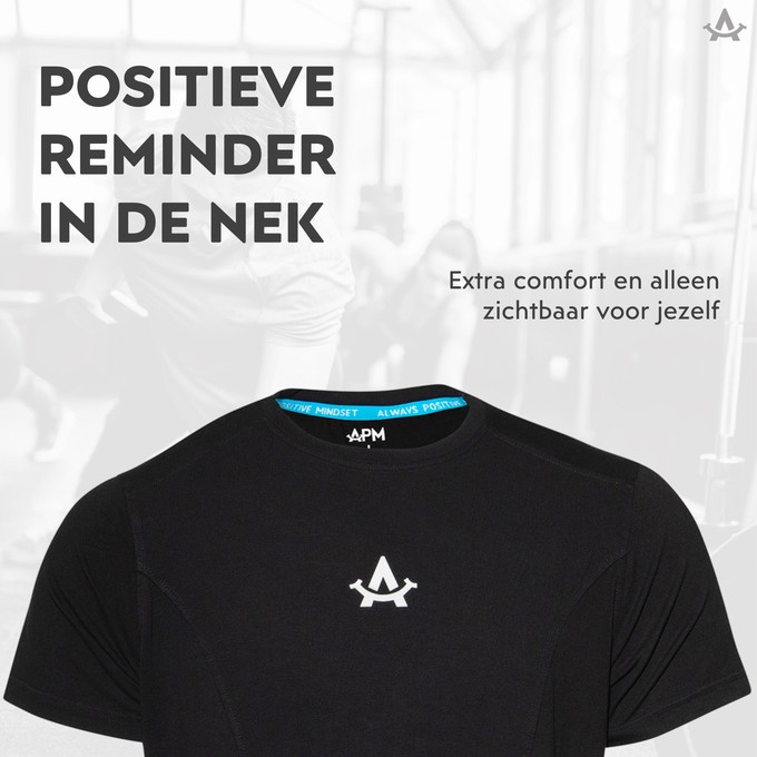 Sportshirt Heren | 100% Duurzaam | Zwart | APM from APM | Always Positive Mindset