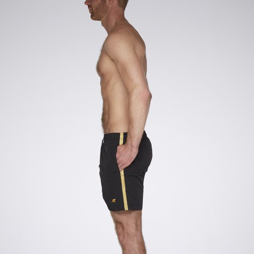 AS swimmer38 BO black with gold moiré side stripe with matching polar bear embroidery from arctic seas