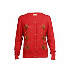 Red Cashmere Cardigan with Gold Embellishment van Asneh