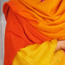 Orange Yellow Ombre Shaded Cashmere Scarf via Asneh