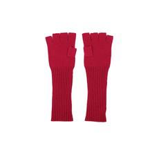 Magenta Red fingerless gloves in cashmere silk knit van Asneh