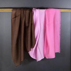 Pink and Brown Ombre Shaded Silk Wool Scarf via Asneh