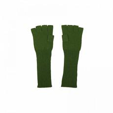 Green fingerless gloves in cashmere silk knit van Asneh