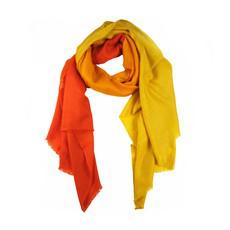 Orange Yellow Ombre Shaded Cashmere Scarf van Asneh