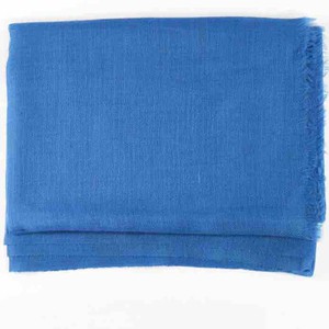 Blue Cashmere Scarf Hand woven on Traditional Loom from Asneh