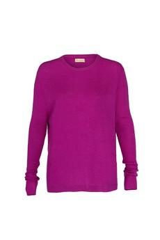 Purple cashmere sweater with rib knit details van Asneh
