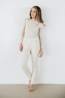 Ribbed Top Long Sleeve / Beach Sand via Audella Athleisure