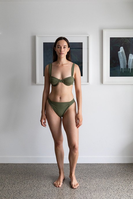 Ruched Balconette Top | Cactus from AURAI SWIM