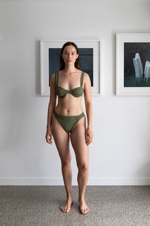 Ruched Balconette Top | Cactus from AURAI SWIM