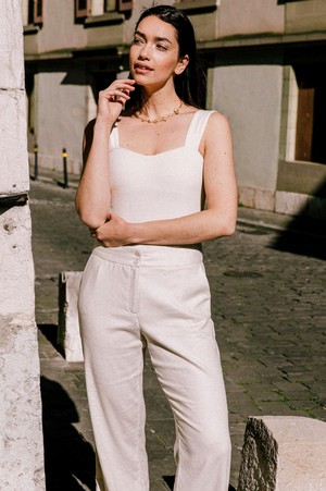 Laurier beige pants from avani apparel