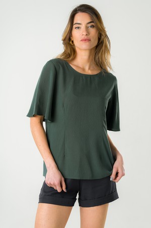 Reversible blouse deep green from avani apparel