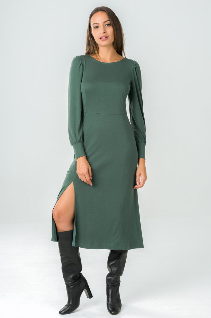 Dress Victoria green LS from avani apparel