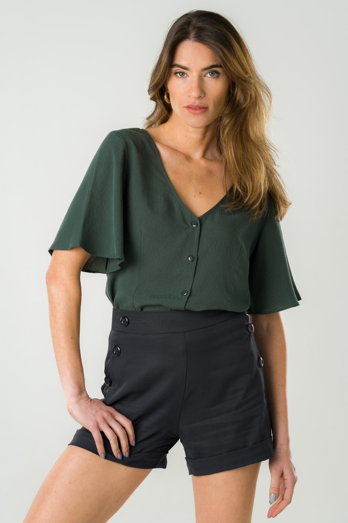 Reversible blouse deep green from avani apparel