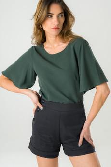 Reversible blouse deep green van avani apparel