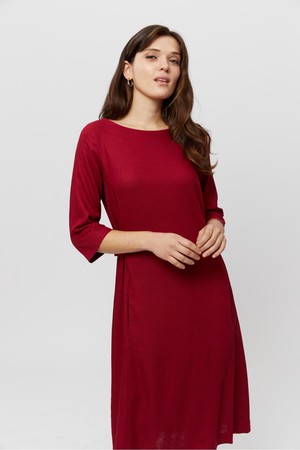 Emilia | Midi A-line Dress in Red from AYANI