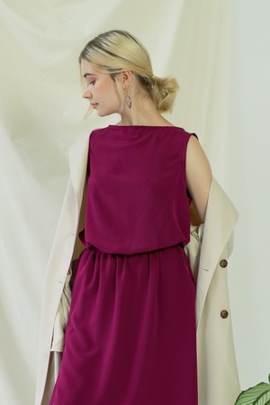 Bella | Sleeveless drapey dress in Magenta from AYANI