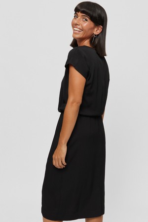 Amy | Midi Dress with Pencil Skirt and Neckline Detail in Black from AYANI