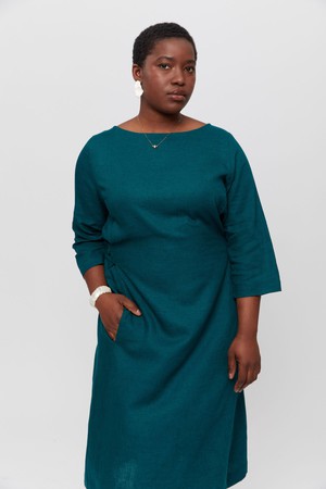 Emilia | Midi A-line Dress in Green from AYANI