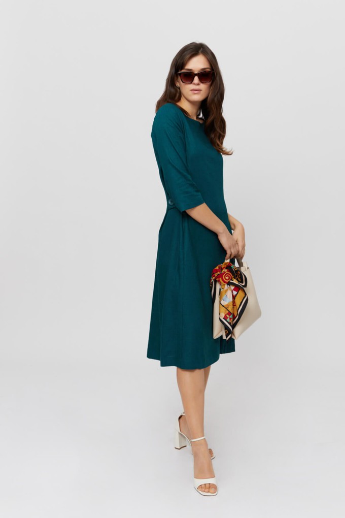 Emilia | Midi A-line Dress in Green from AYANI