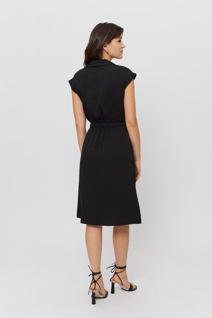 Lilit | Formal Midi Dress with Wrap Optic in Black from AYANI