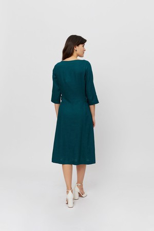 Emilia | Midi A-line Dress in Green from AYANI