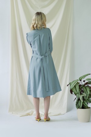 Melanie Shirt Dress with balloon sleeves in Light Blue from AYANI